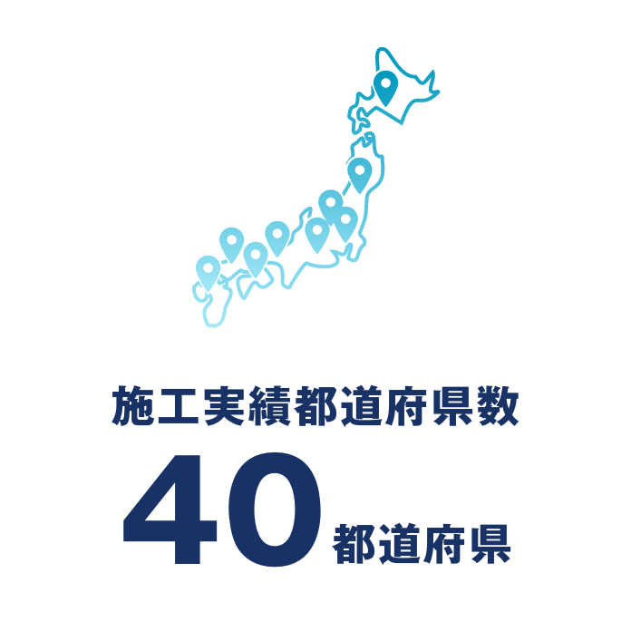 施工実績都道府県数40都道府県